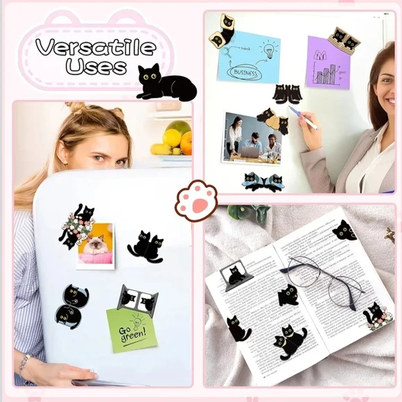 NEW Black Cat Bookmark Magnets - Set Of 2 - Picture 5 of 7